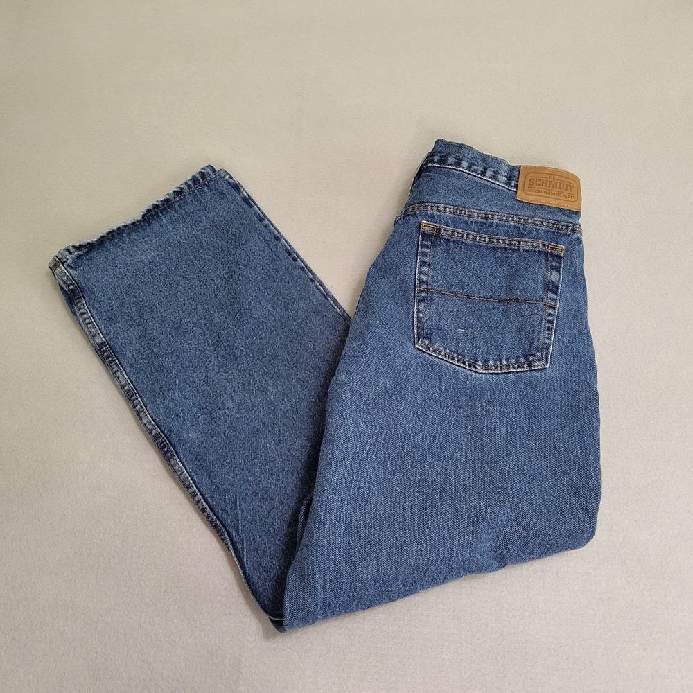C.E. Schmidt Workwear Denim Blue Jeans Men's 34X32 100% Cotton Straight Leg